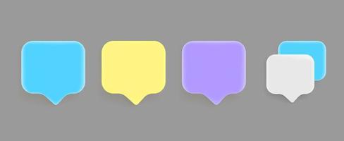 Speech bubbles set. 3d vector objects