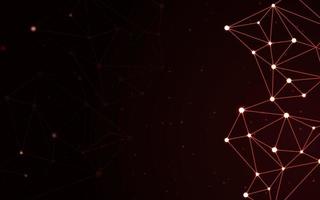 Abstract concept for network illustration. Dark red geometric plexus line dot connection background. Modern polygon structure vector