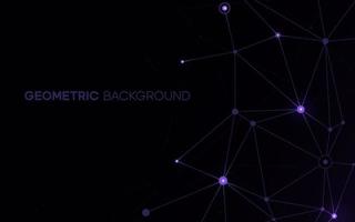 Geometric web background illustration. Purple plexus line network concept. Polygon scientific design texture vector