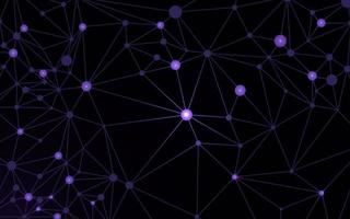 Purple and violet abstract geometric background in ai. Plexus line data structure. Minimal web illustration for biotechnology sector vector