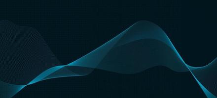 Blue dynamic soundwave for creative header background. Bright equalizer texture pattern. Line blend audio motive vector