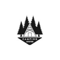 camping vintage logo ilustración vector plantilla diseño