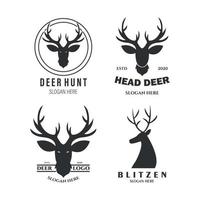 dear hunt set collection logo icon vector