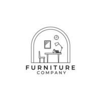 furniture graphic vector line art logo illustration design