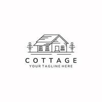 cottage home minimalist line art  simple  icon logo template vector illustration design