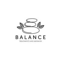 balance stone line art logo vector illustration template design