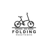 folding bicycle line art logo vector illustration template design