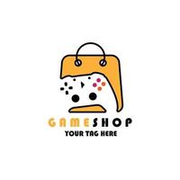 game shop logo color vector illustration design