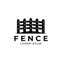 fence logo line art illustration vector design