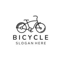 diseño de plantilla de ilustración de vector de logotipo de icono simple minimalista de arte de línea de bicicleta