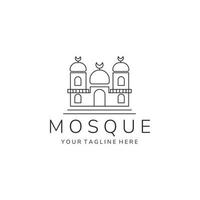 mosque line art logo vector template design