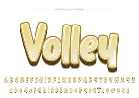 yellow 3d rounded cartoon isolated letters vector