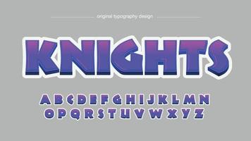 modern purple cartoon 3d typography vector