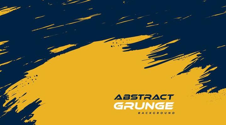 Blue and Yellow Abstract Grunge Background. Brush Stroke Illustration for Banner. Scratch and Texture Elements For Design