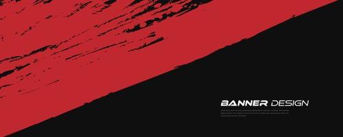 Abstract Black and Red Grunge Background. Brush Stroke Illustration for Banner. Scratch and Texture Elements For Design vector