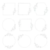 minimal sweet tiny pink watercolor roses wreath frame collection eps10 vectors illustration