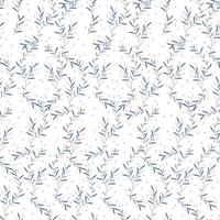 blue monotone plant wire seamless pattern vector