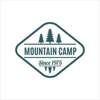 logo illustration of camping and adventure in the wild and mountains vector