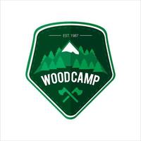 simple logo outdoor adventures and expeditions in mountains, forests and nature vector