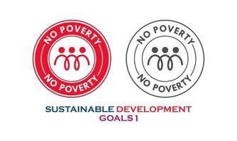 sustainable development goals, this is no poverty item vector