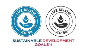 sustainable development goals,  life below water item vector