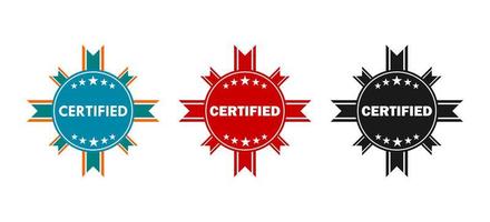 ilustración de plantilla de logotipo de diseño de insignia certificada vector