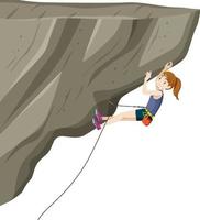 People doing outdoor rock climbing on white background vector