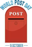 World Post Day banner with a postbox vector