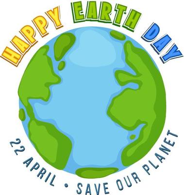 Happy Earth Day on 22 April logo banner