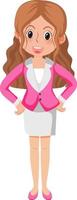 A secretary cartoon character on white background vector