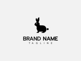 rabbit silhouette simple logo vector