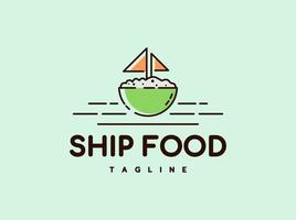 vector de logotipo de comida de barco