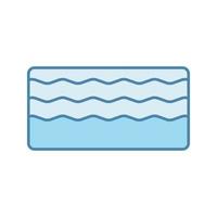 Memory foam mattress color icon. Elastic, soft, body contouring mattress filler. Isolated vector illustration