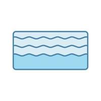 Memory foam mattress color icon. Elastic, soft, body contouring mattress filler. Isolated vector illustration