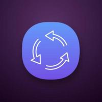 Air conditioning app icon. Circular arrow. Air circulation. Ventilation sign. Rotation. UI UX user interface. Web or mobile application. Vector isolated illustration