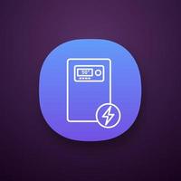 icono de la aplicación de la caldera de calefacción eléctrica. calentador central de la casa. sistema de calefacción. interfaz de usuario ui ux. aplicación web o móvil. ilustración vectorial aislada vector