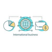 International business concept icon. Internationalization idea thin line illustration. Global trade. Vector isolated outline drawing