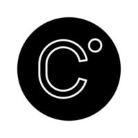 Celsius degrees temperature glyph icon. Silhouette symbol. Centigrade scale. Celsius. Negative space. Vector isolated illustration
