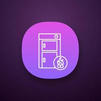 Solid fuel boiler app icon. House central heater. Firewood boiler. Heating system. UI UX user interface. Web or mobile application. Vector isolated illustration