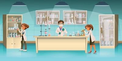 Cartoon Scientists Lab Composition vector