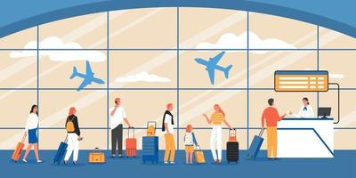 Airport Check-In Composition vector