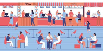 Canteen Food Court Composition vector