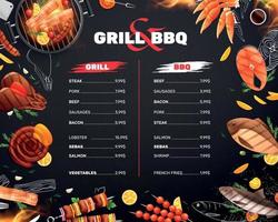 Grill Barbecue Menu Design vector