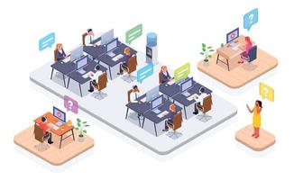 Call Center Concept Set vector