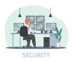 Security Guard Cartoon Composition vector