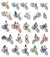 Bicycles Isometric Set vector