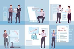 Documents Square Compositions Set vector