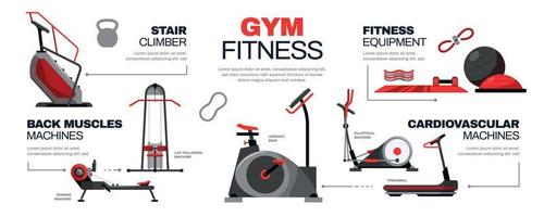 infografía de fitness de gimnasio vector