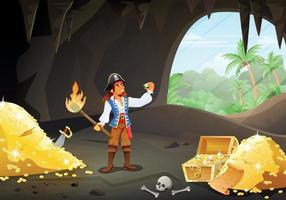 Treasure Island Pirates Cartoon vector