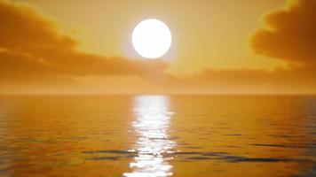 twilight sky in colorful bright sunlight reflects off on the water surface video